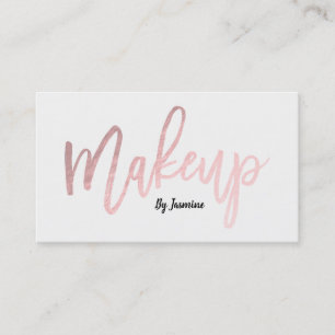 Carte De Visite Maquillage rose Gold Foil Script moderne Brush Str