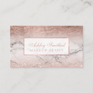 Carte De Visite Maquillage rose moderne d'ombre de marbre