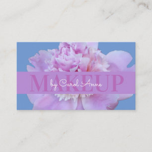 Carte De Visite Maquillage rose violet Fleur classique bleu