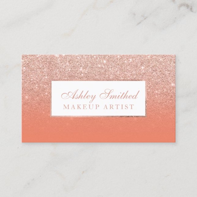 Carte De Visite Maquillage saumoné d'ombre de parties (Devant)