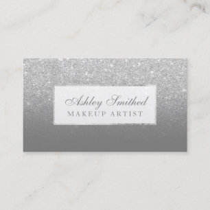 Carte De Visite Maquillage sombre gris parties scintillant faux ar