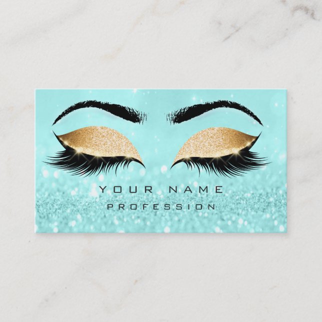 Carte De Visite Maquillage sourcils Parties scintillant Ocean Gold (Devant)