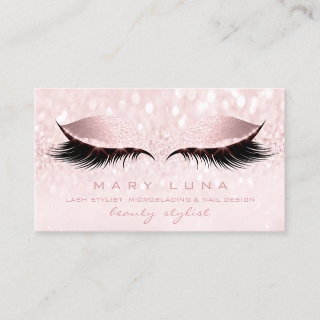 Carte De Visite Maquillage sourcils Rose Pastel Pink Studio (Devant)