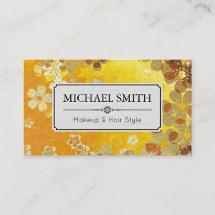 Carte De Visite Maquillage Style Cheveux Moderne Rétro Motif Flora