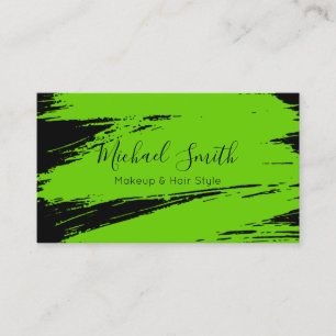Carte De Visite Maquillage Style cheveux moderne vert brosse Strot