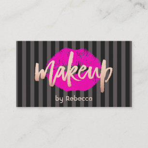 Carte De Visite Maquillage triplé Artiste Rose Gold Rose Lips Kiss