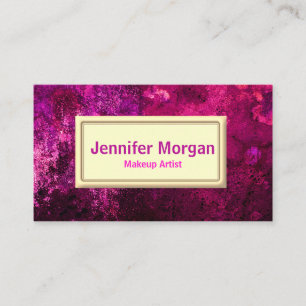 Carte De Visite Maquilleur abstrait moderne à la mode magenta d'or