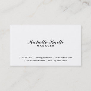 Carte De Visite Maquilleur blanc simple élégant professionnel