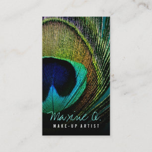 Carte De Visite Maquilleur Macro Plume de Paon Iridescent
