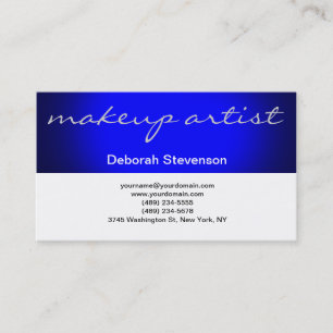 Carte de visite maquilleur moderne bleu blanc