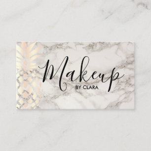 Carte De Visite Maquilleur rose de marbre d'ananas d'or d'en