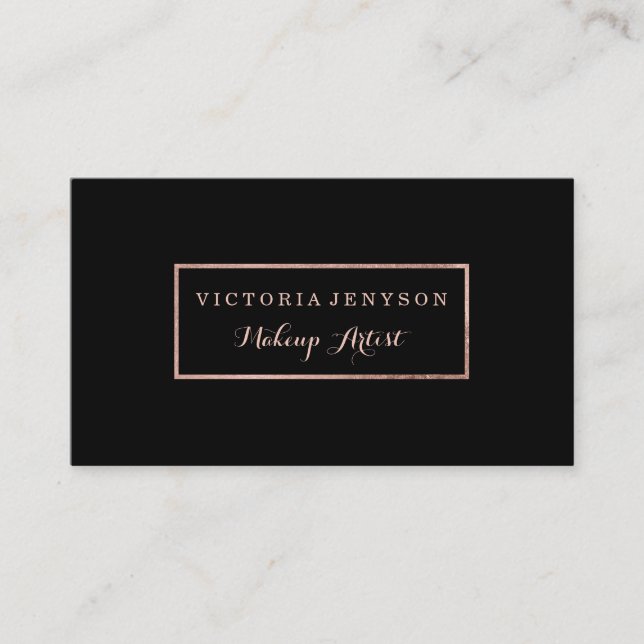Carte De Visite Maquilleur simple de faux de cadre rose moderne (Devant)