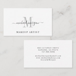 Carte De Visite Maquilleuse à monogramme à script minimal