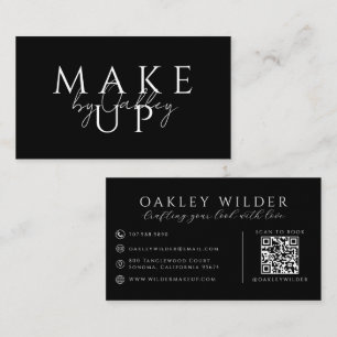 Carte De Visite Maquilleuse Code QR Noir
