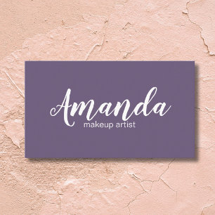 Carte De Visite Maquilleuse Élégante Minimaliste Violet Blanc
