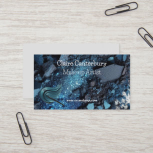 Carte De Visite Maquilleuse Glam Bleu Vibrant 