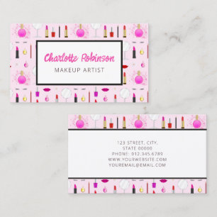 Carte de Visite Maquilleuse Rose