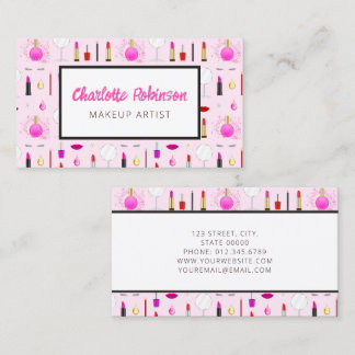 Carte de Visite Maquilleuse Rose