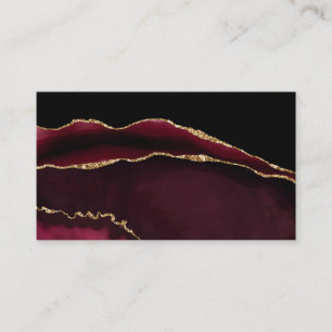Carte De Visite Marbre Agate Chic Black Purple Gold Parties scinti