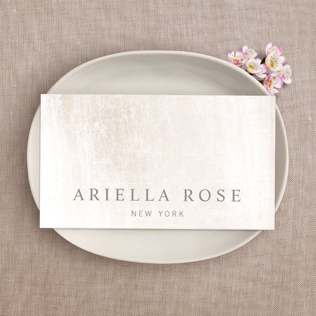 Carte De Visite Marbre blanc brossé simple et élégant professionne (Créateur téléchargé)