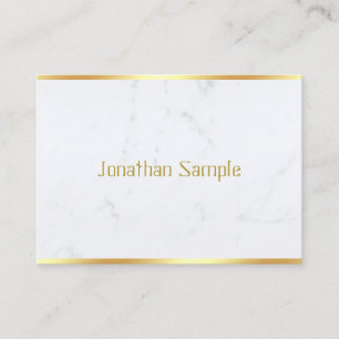 Carte De Visite Marbre blanc Gold Texte Élégant Modèle personnalis