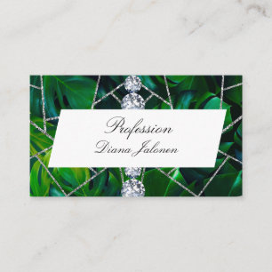 Carte De Visite Marbre blanc Rose noir Parties scintillant