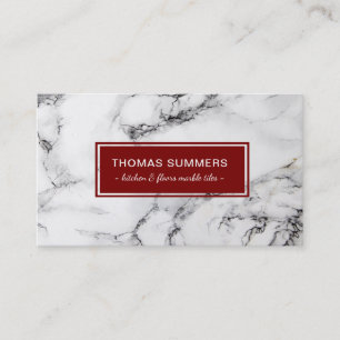 Carte De Visite Marbre blanc rouge foncé