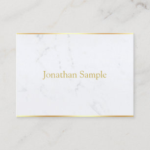 Carte De Visite Marbre blanc tendance Gold Texte moderne élégant