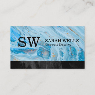Carte De Visite Marbre bleu   Finition noire
