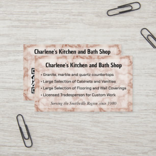 Carte De Visite Marbre Brown rustique pour la cuisine remodelage B