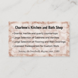 Carte De Visite Marbre Brown rustique pour la cuisine remodelage B