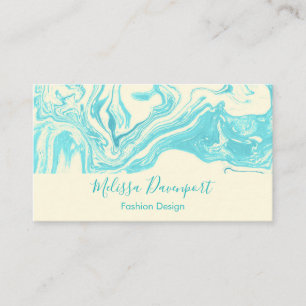 Carte De Visite Marbre cool design en Turquoise et Crème