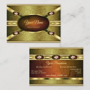 Carte De Visite Marbre de luxe Gold Effects avec Faux Gemstones
