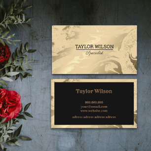 Carte De Visite Marbre de luxe noir et or simple