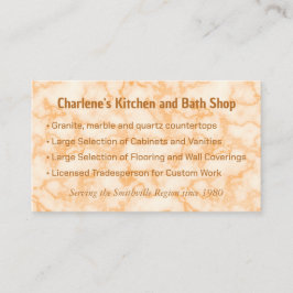 Carte De Visite Marbre des Faux Orange
