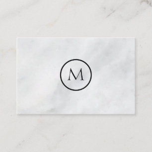 Carte De Visite Marbre élégant décoré d'un monogramme minimali
