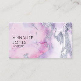 Carte De Visite Marbre et argent liquide pastel élégant