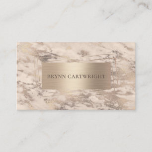 Carte De Visite Marbre et Champagne Shimmer Moderne Élégant