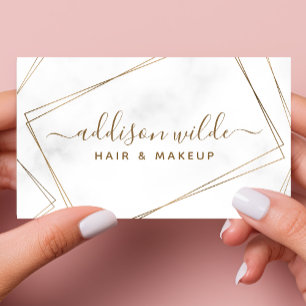 Carte De Visite Marbre géométrique or Abstrait simple moderne