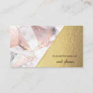 Carte De Visite Marbre géométrique Rose or tendance