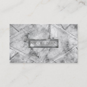 Carte De Visite Marbre gris et blanc Style élégant chic glamour