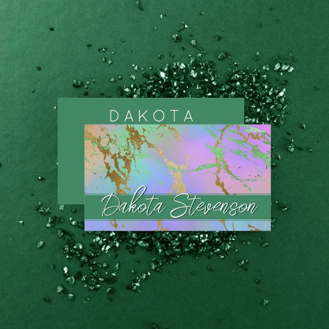 Carte De Visite Marbre millénaire | Marque Rainbow Pastel Ombre (Créateur téléchargé)