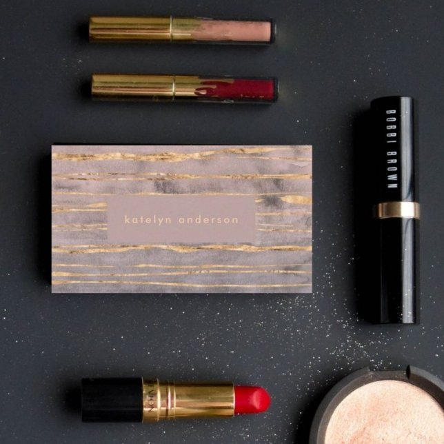 Carte De Visite Marbre moderne Gold Foil Gemstone Designer d'intér (Créateur téléchargé)