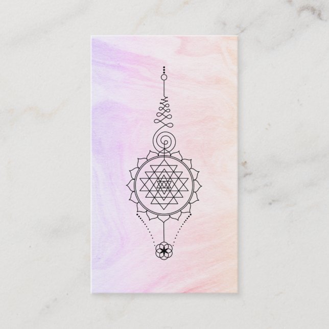Carte De Visite *~* Marbre Nirvana Pastel Ombre Reiki Guérison (Devant)