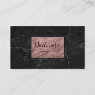 Carte De Visite marbre noir chic or rose moderne luxe
