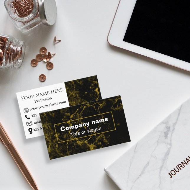 Carte De Visite Marbre noir et or (Créateur téléchargé)