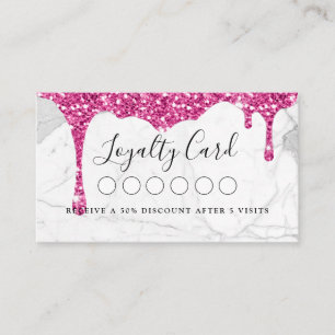Carte De Visite Marbre & Parties scintillant Drop Salon & Spa Loya