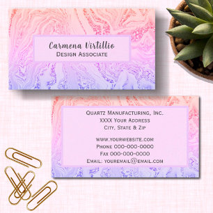 Carte De Visite Marbre rose avec Parties scintillant