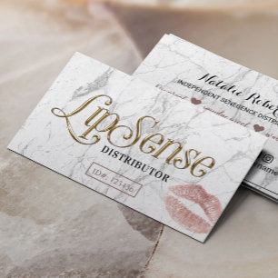 Carte De Visite Marbre rose de blanc de lèvres d'or de