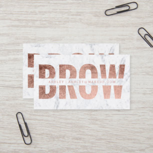 Carte De Visite Marbre rose de typographie d'or de faux coupé par